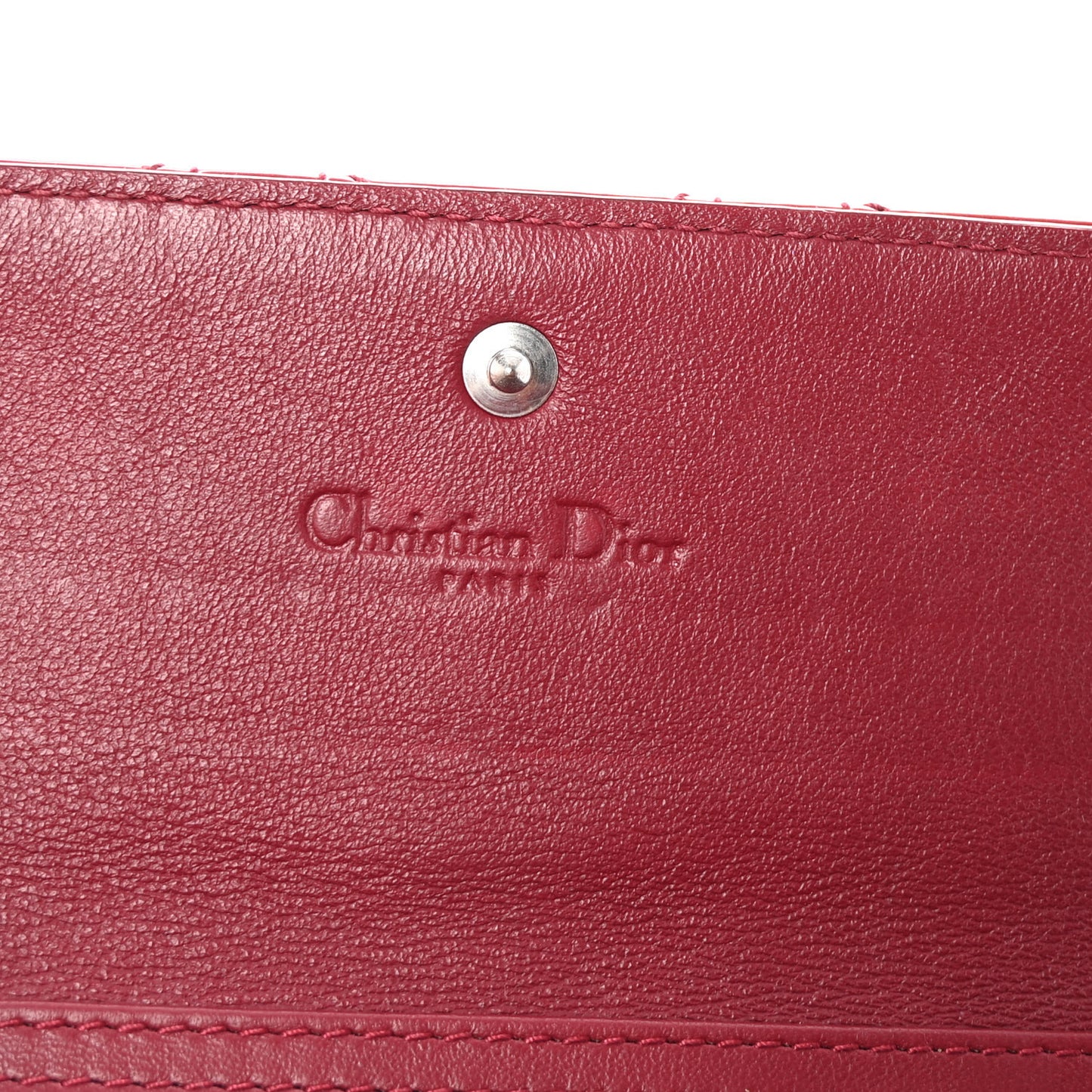 Patent Cannage Lady Dior Rendezvous Wallet On Chain Red