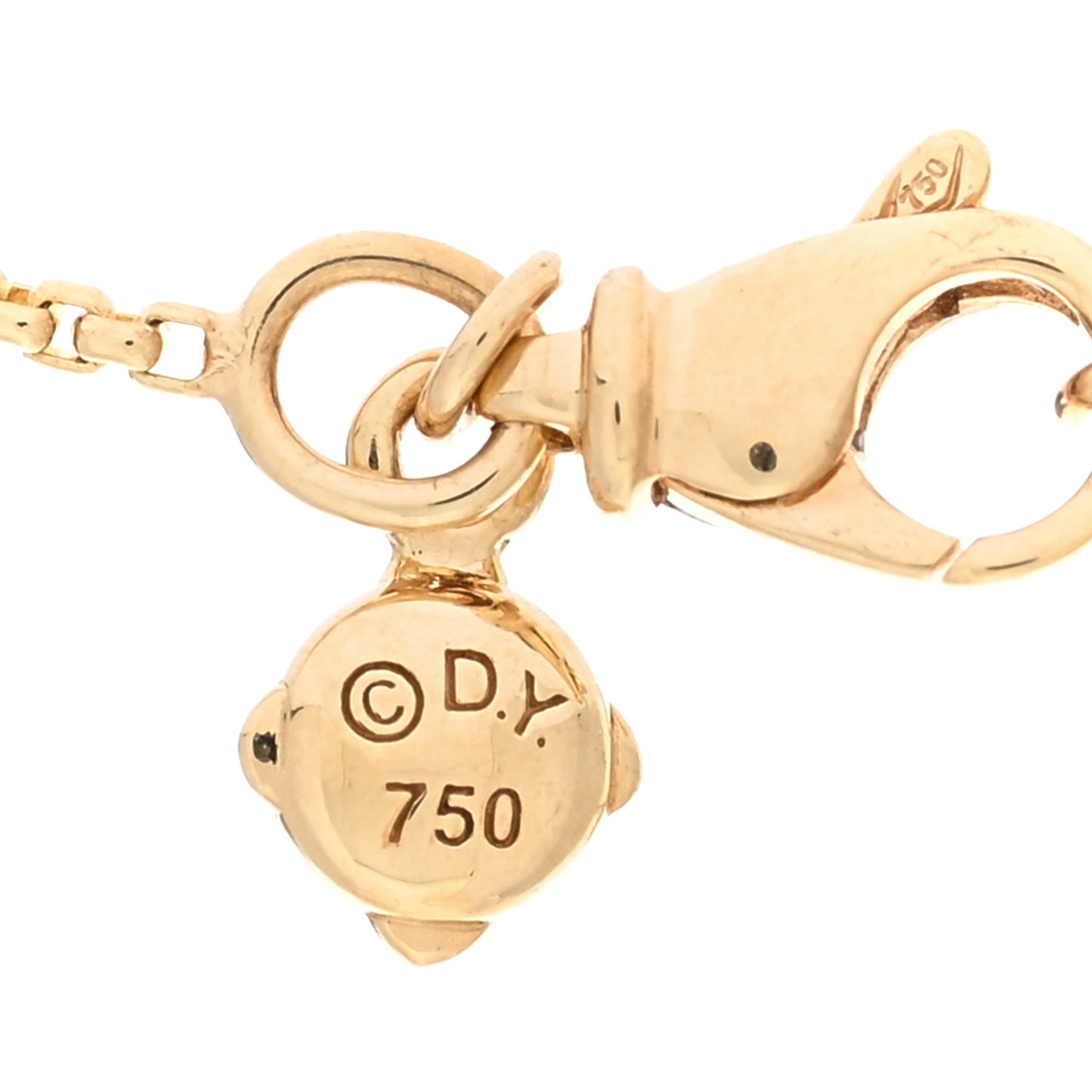 18K Yellow Gold Diamond Petite Helena Y Necklace