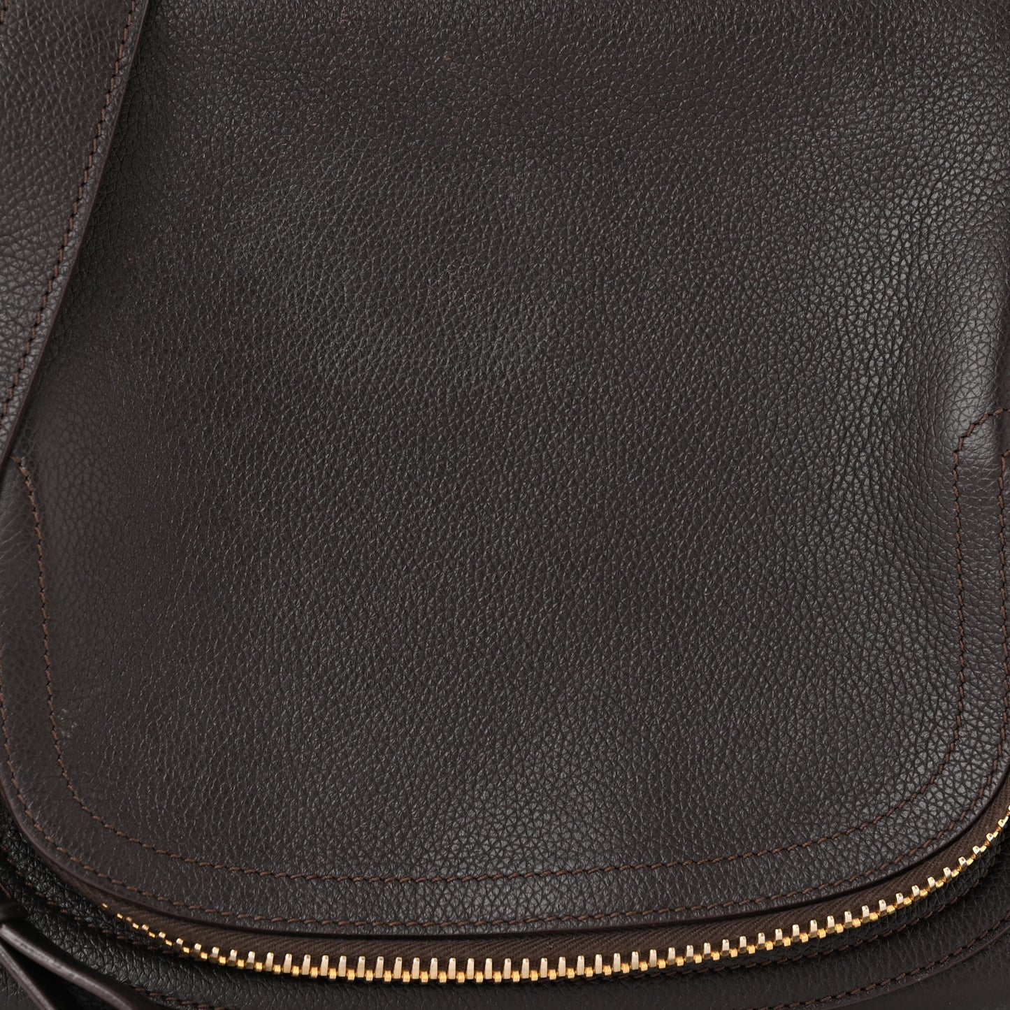 Grained Calfskin Medium Jennifer Crossbody Bag Brown
