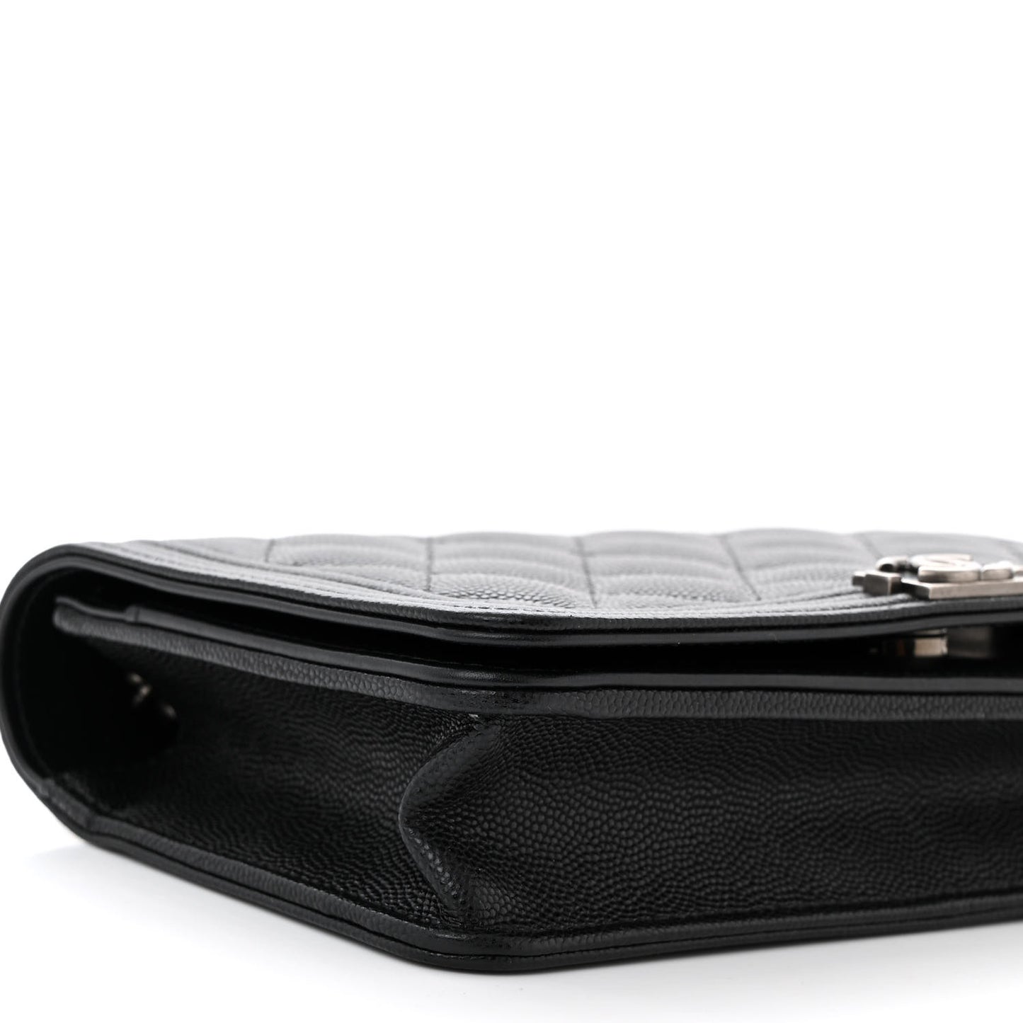 Caviar Quilted Boy Wallet On Chain WOC Black