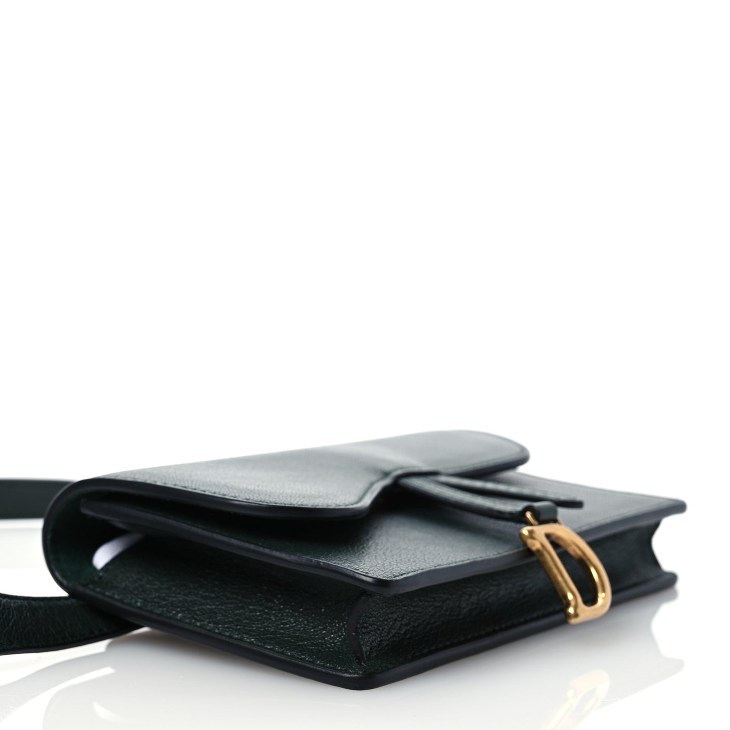 Goatskin Saddle Belt Bag Green