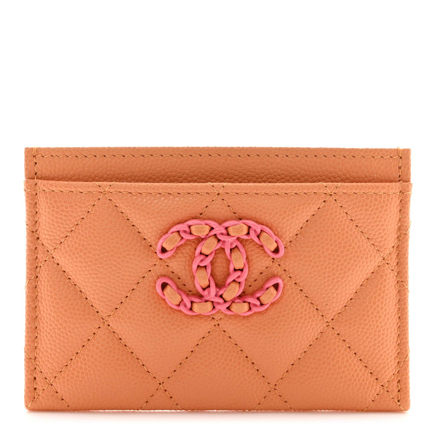 Caviar Flashy CC Quilted Card Holder Orange Pink