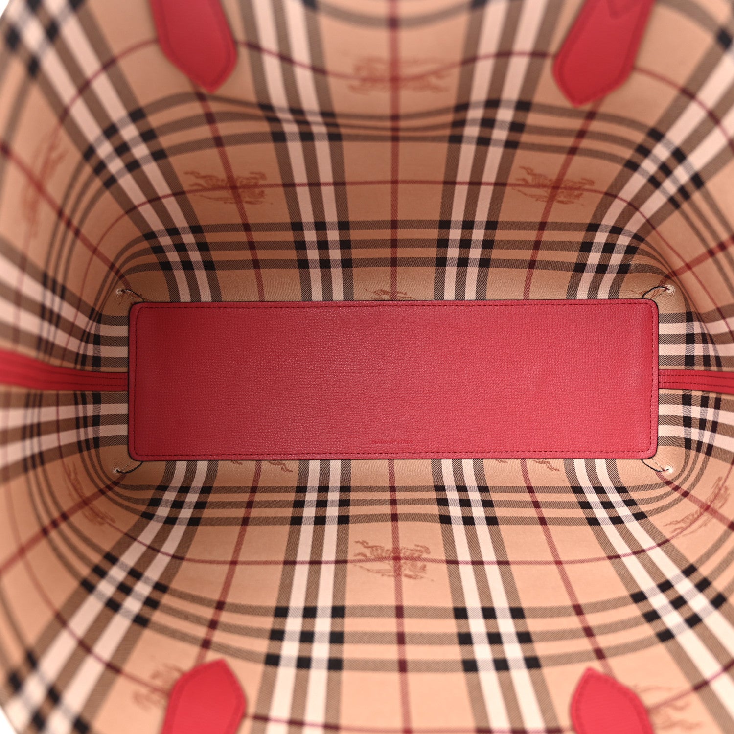 Burberry Haymarket Check Medium Reversible Tote Poppy Red 9 of 18