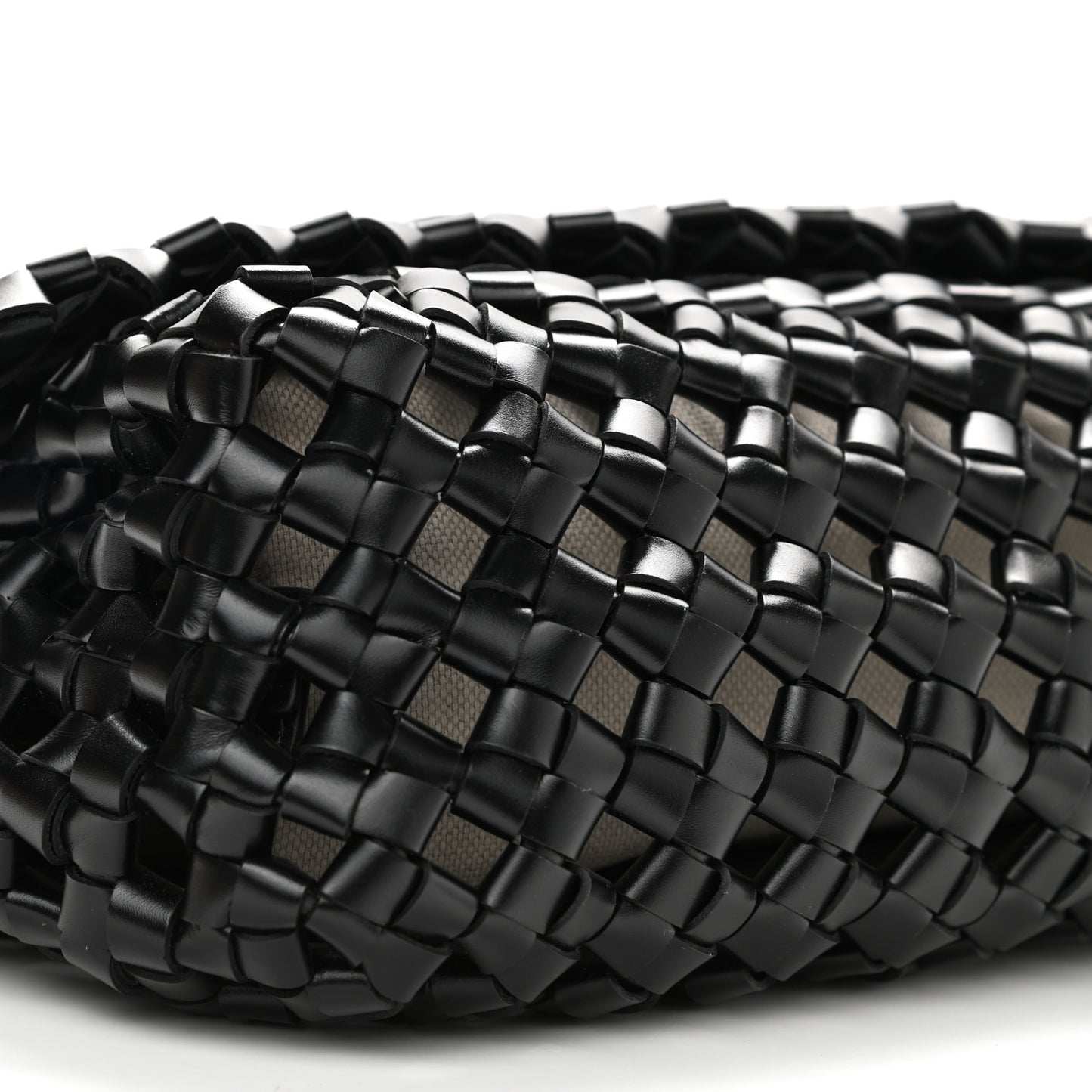 Nappa Intrecciato Crochet The Window Crossbody Bag Black