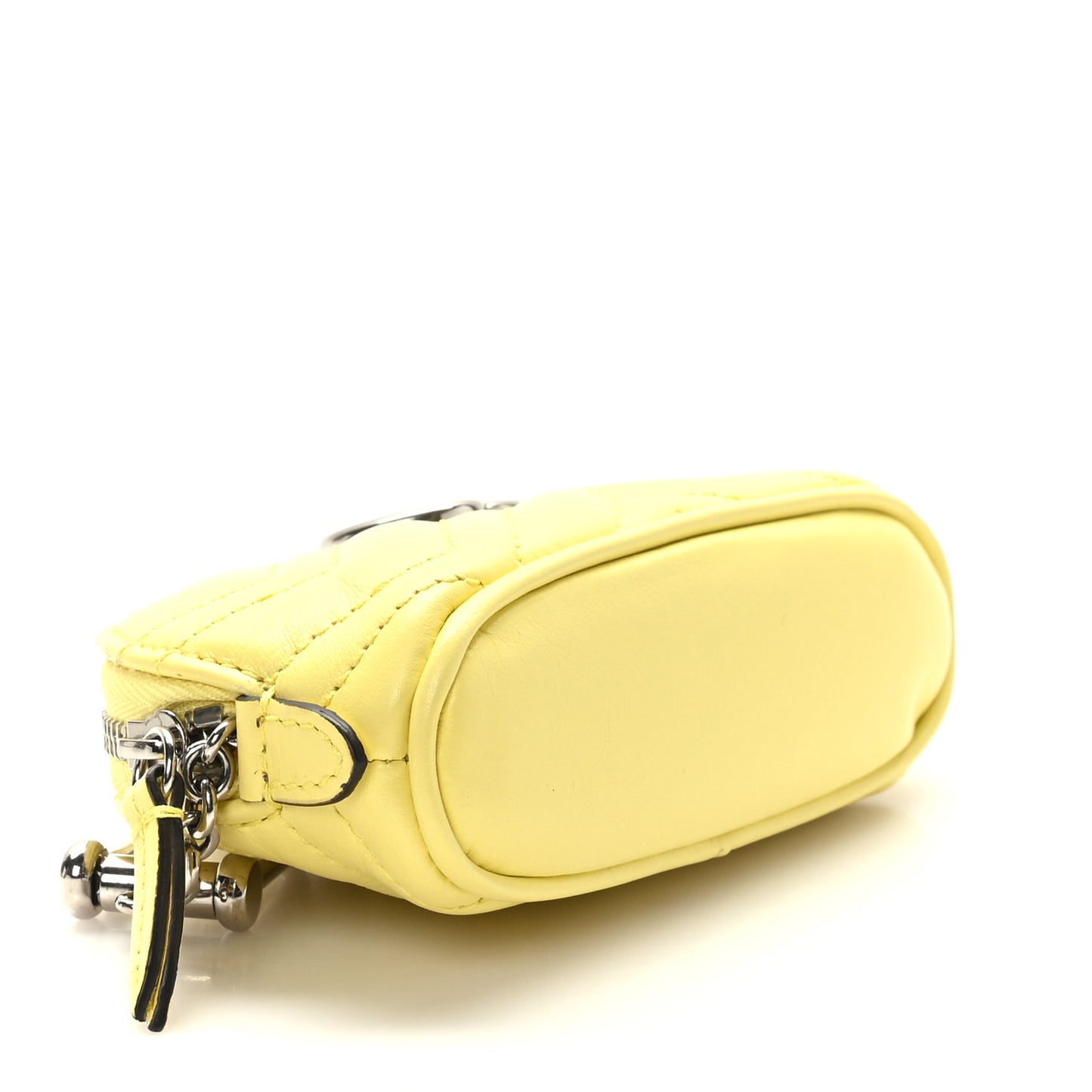 Calfskin Matelasse GG Marmont Key Pouch Banana