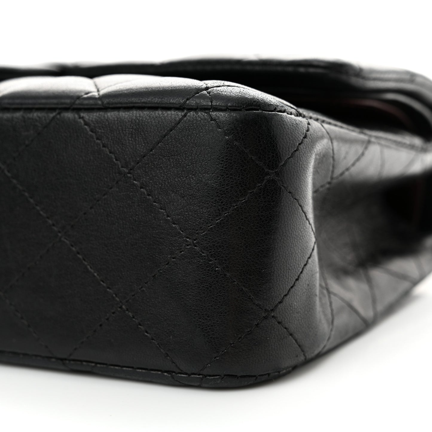 Lambskin Quilted Medium Double Flap Black