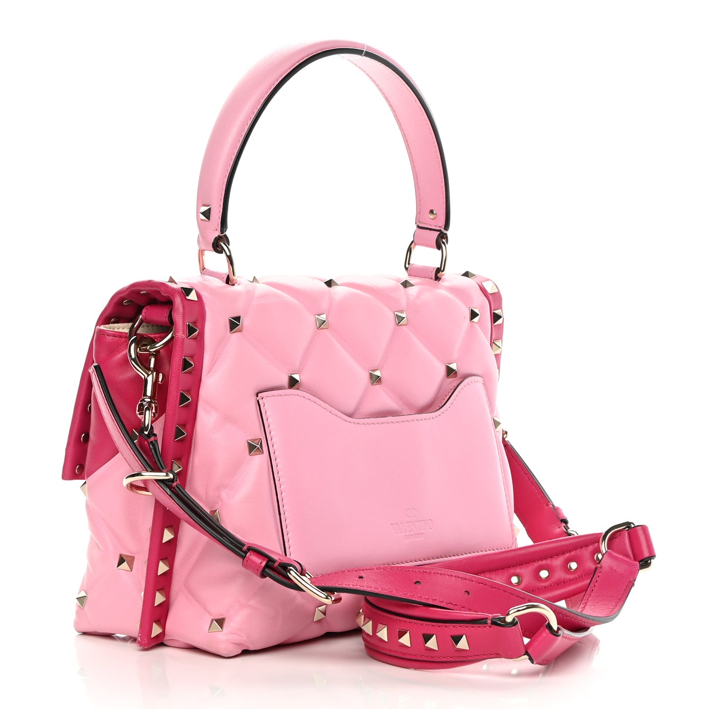 Nappa Medium Candystud Top Handle Bag Absolute Disco Pink