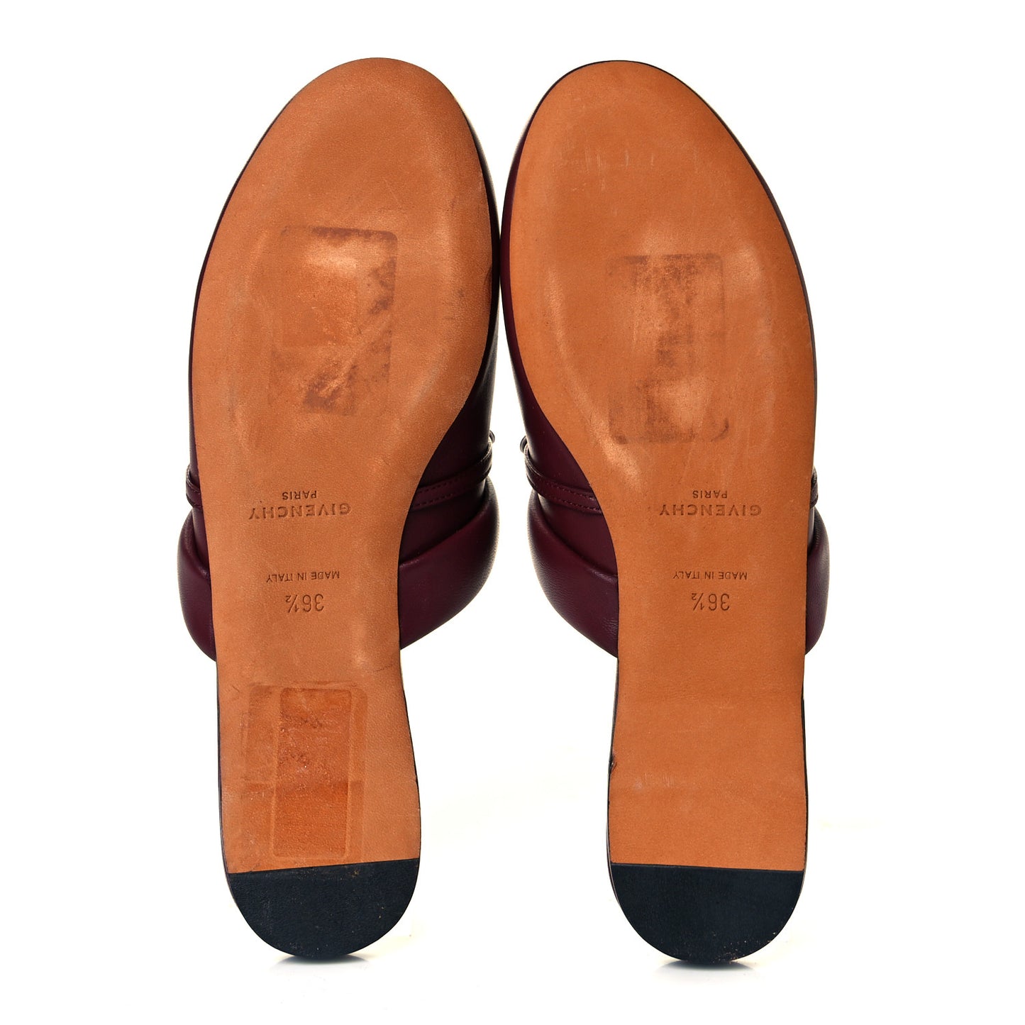 Lambskin Elba Logo Mule Slippers 36.5 Burgundy