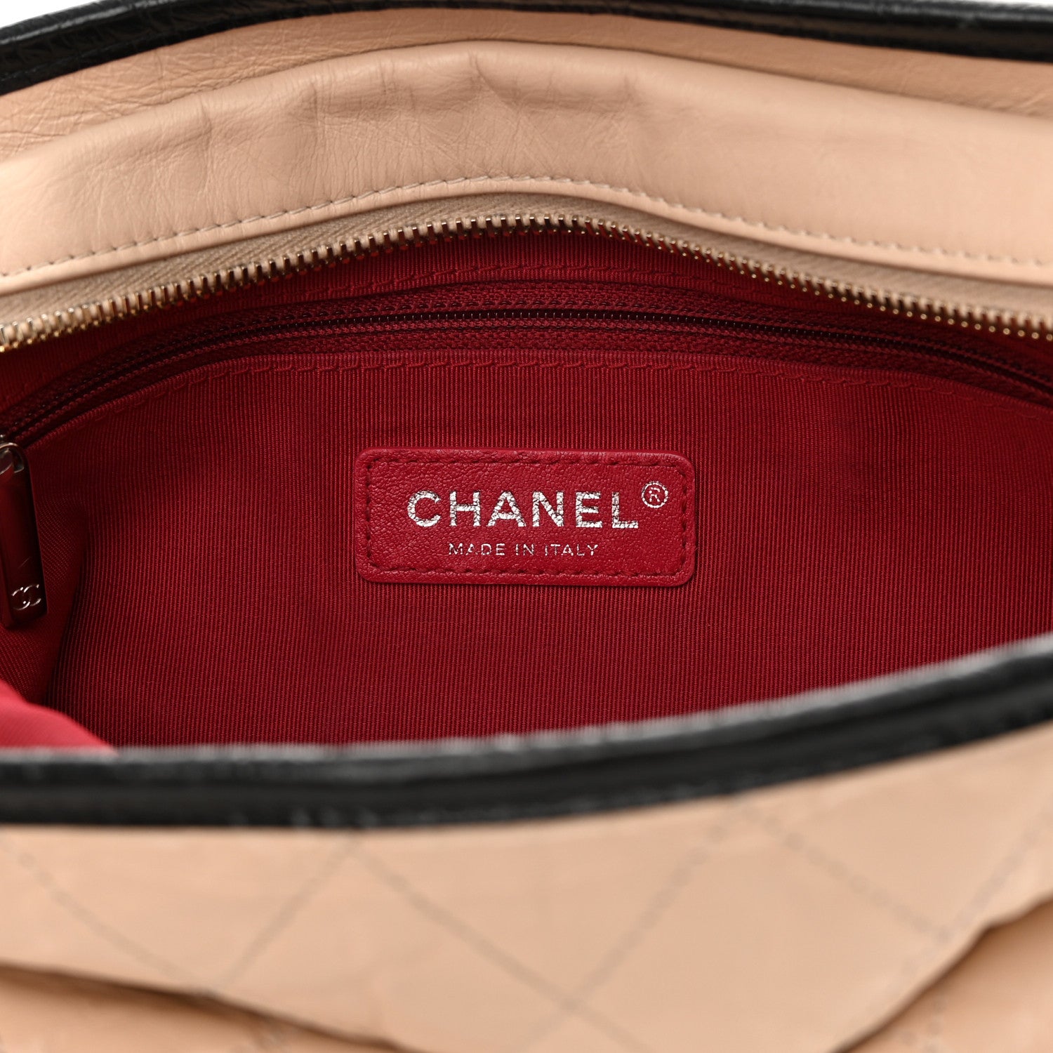 Chanel Aged Calfskin Quilted Medium Gabrielle Hobo Beige Black 6 of 15