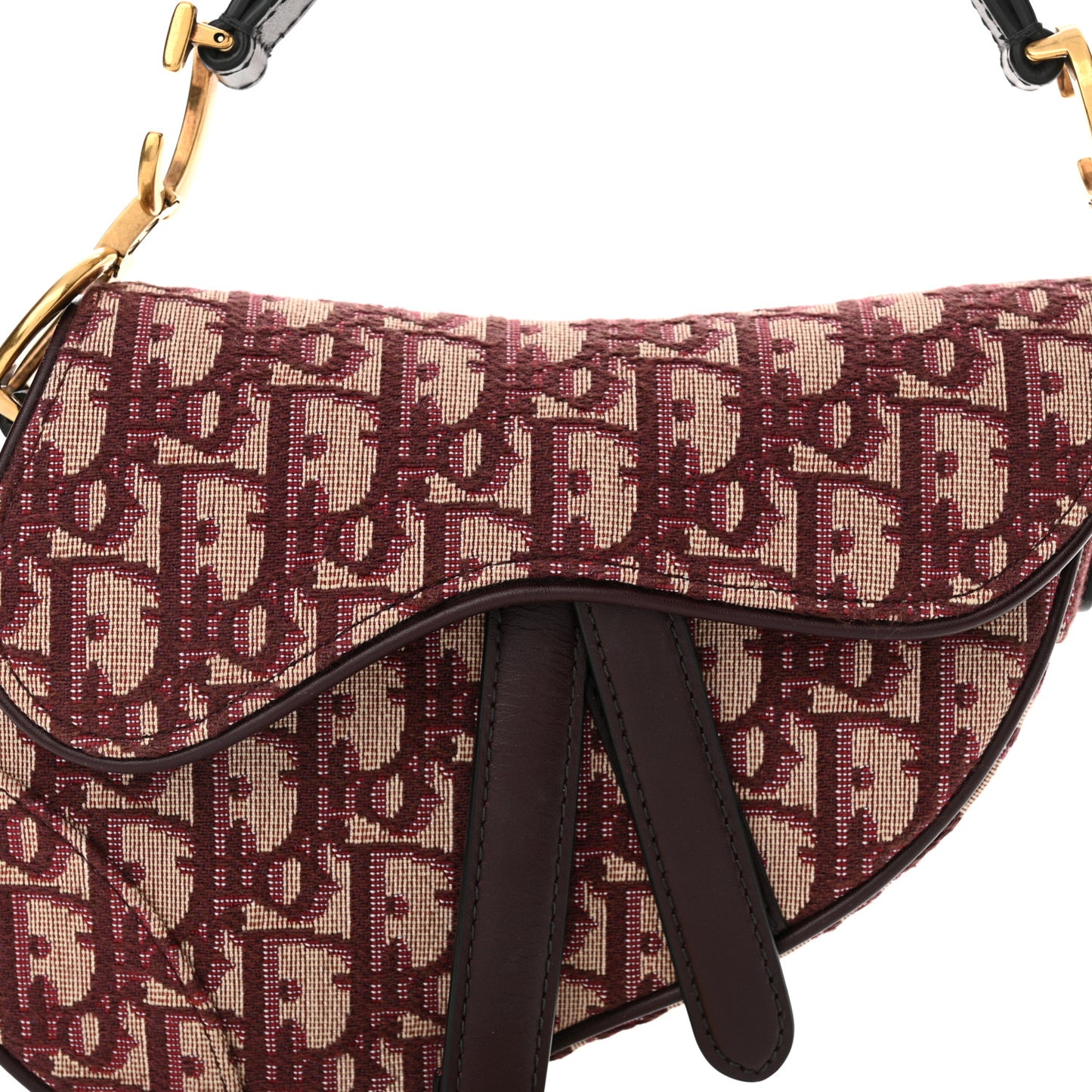 Oblique Mini Saddle Bag Burgundy