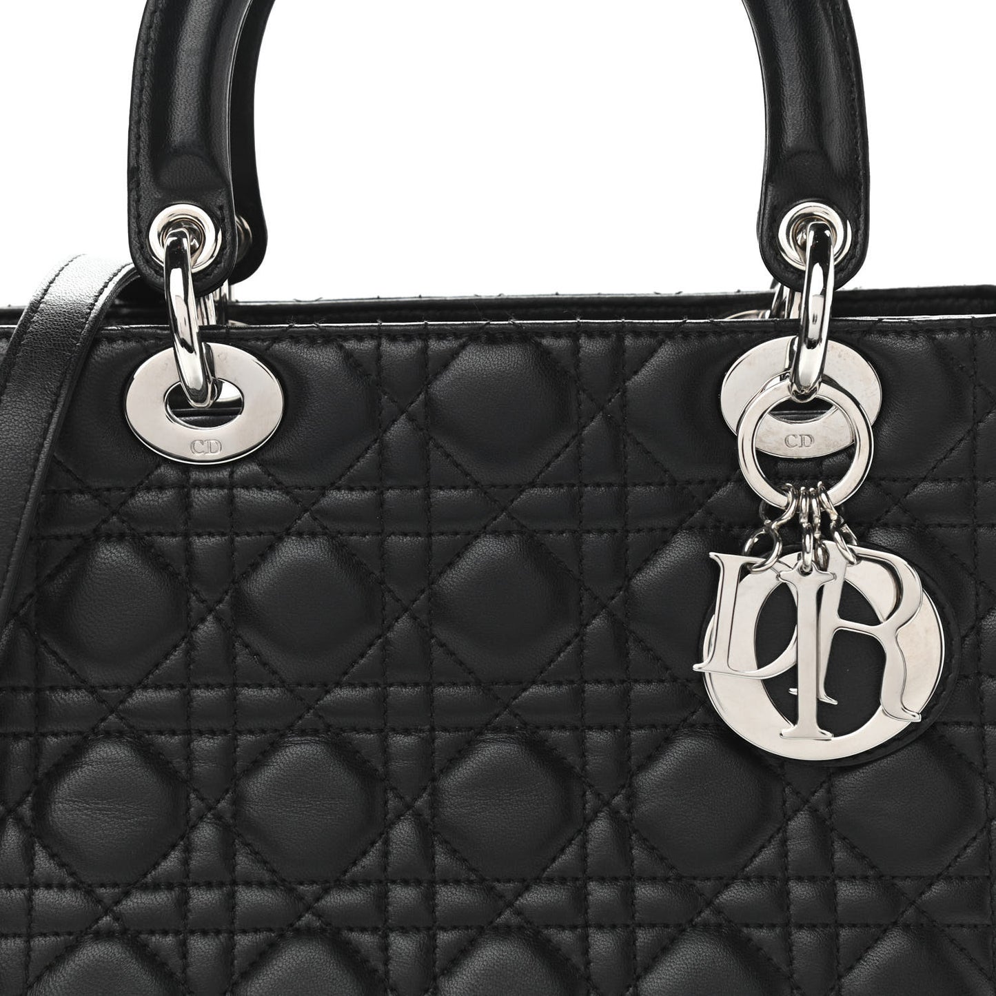 Lambskin Cannage Medium Lady Dior Black