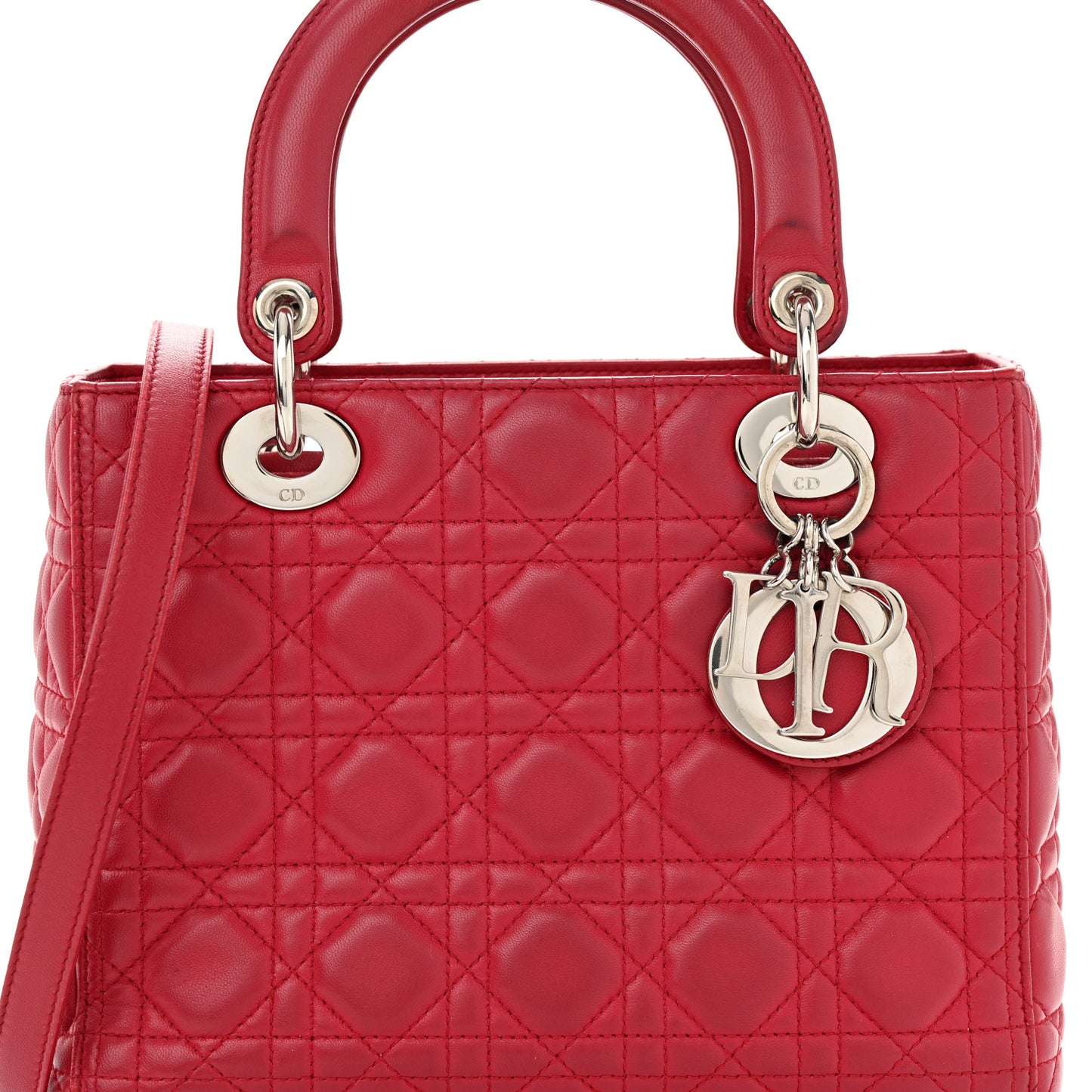 Lambskin Cannage Medium Lady Dior Dark Pink