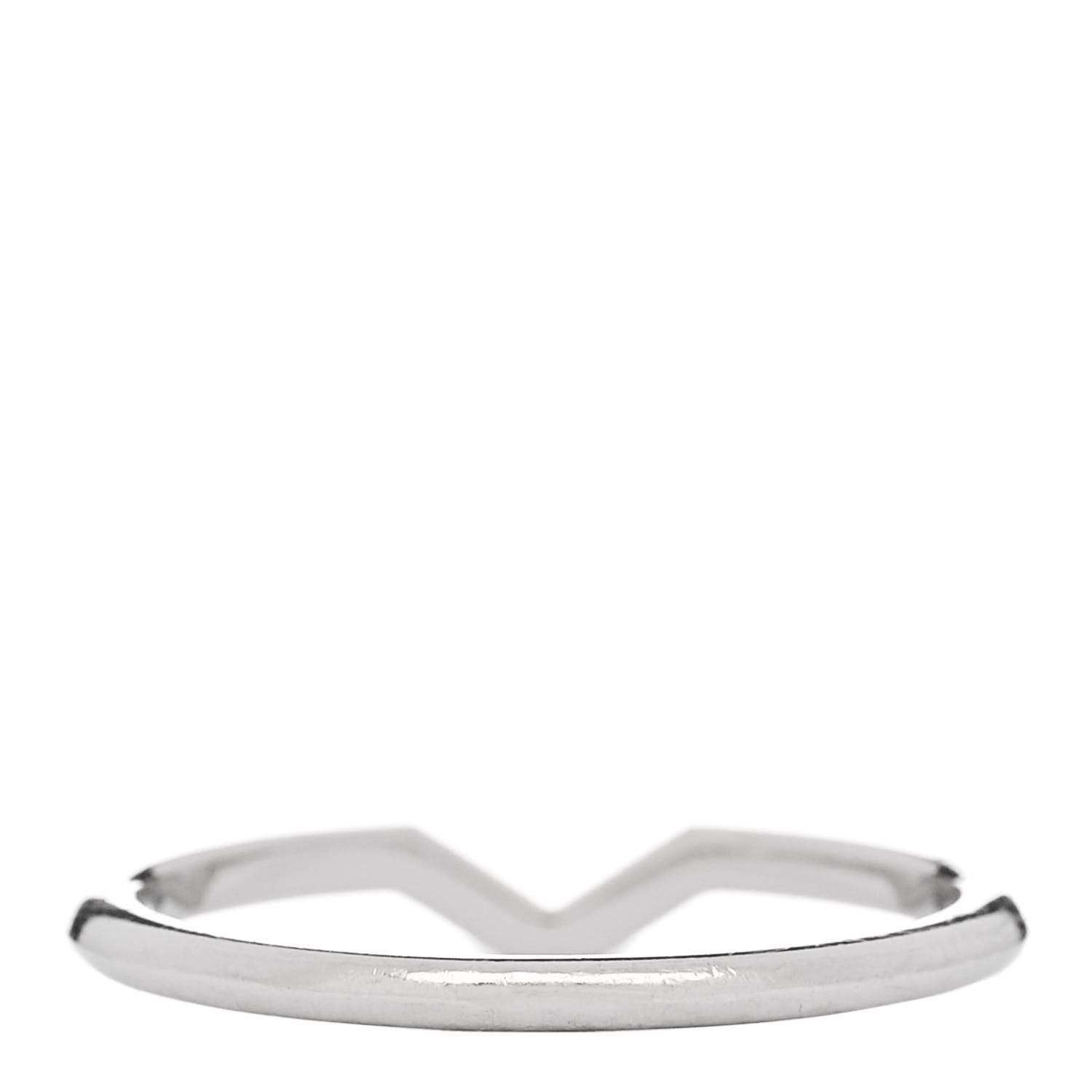 Tiffany Platinum V Band Ring 56 7.5 3 of 4