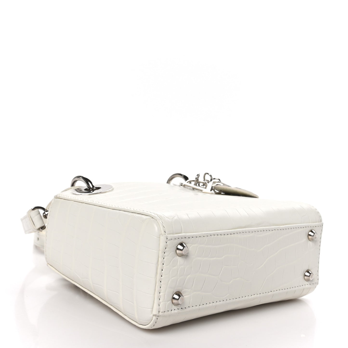 Alligator Mini Lady Dior White