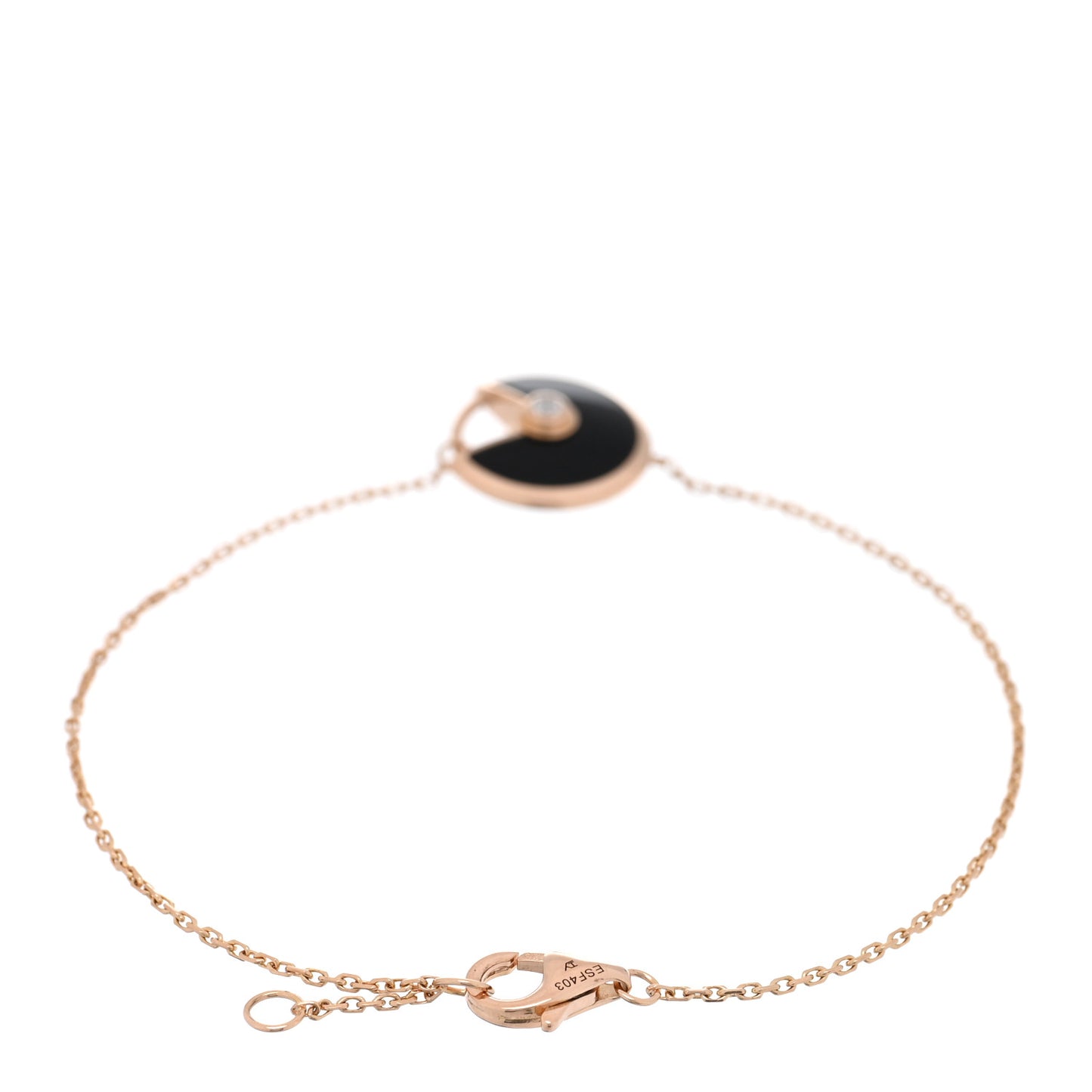 18K Pink Gold Diamond Black Onyx Amulette de Cartier Bracelet