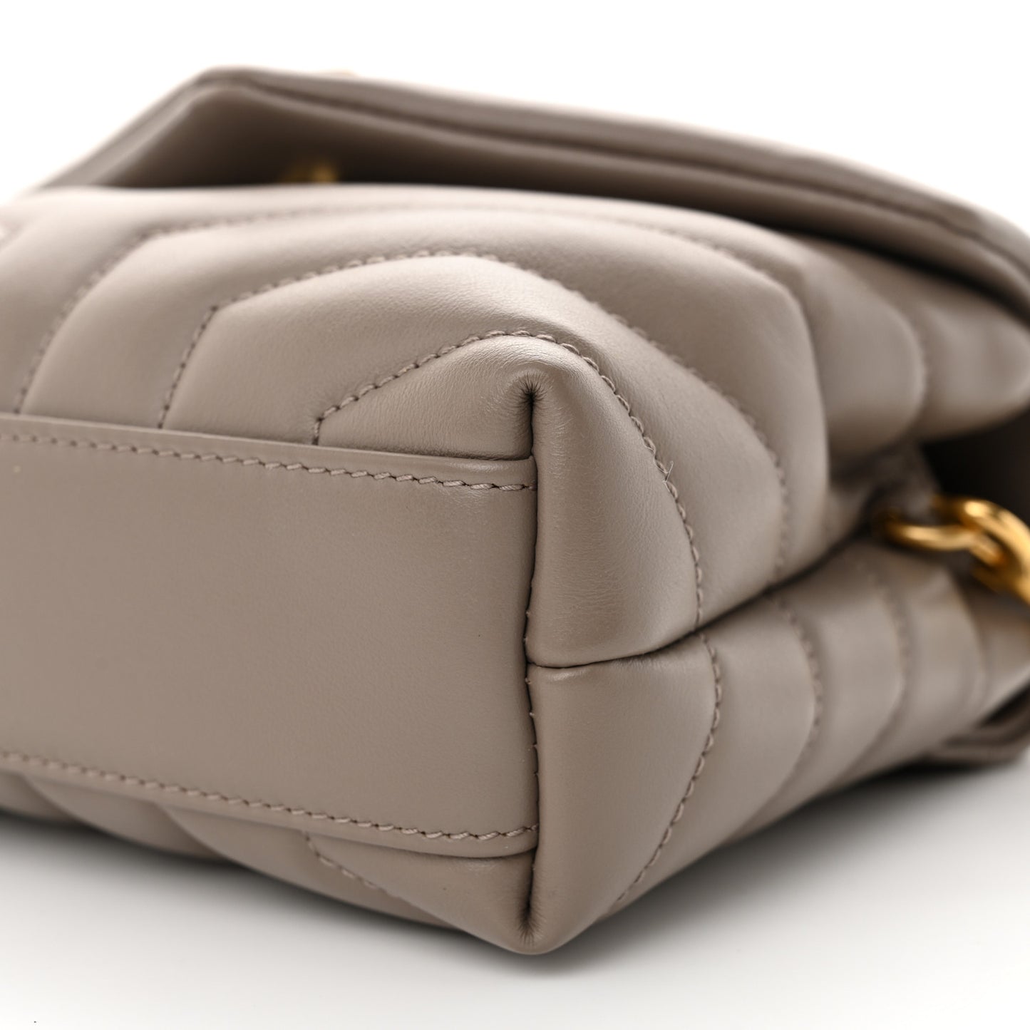 Calfskin Y Quilted Monogram Toy Loulou Crossbody Bag Taupe