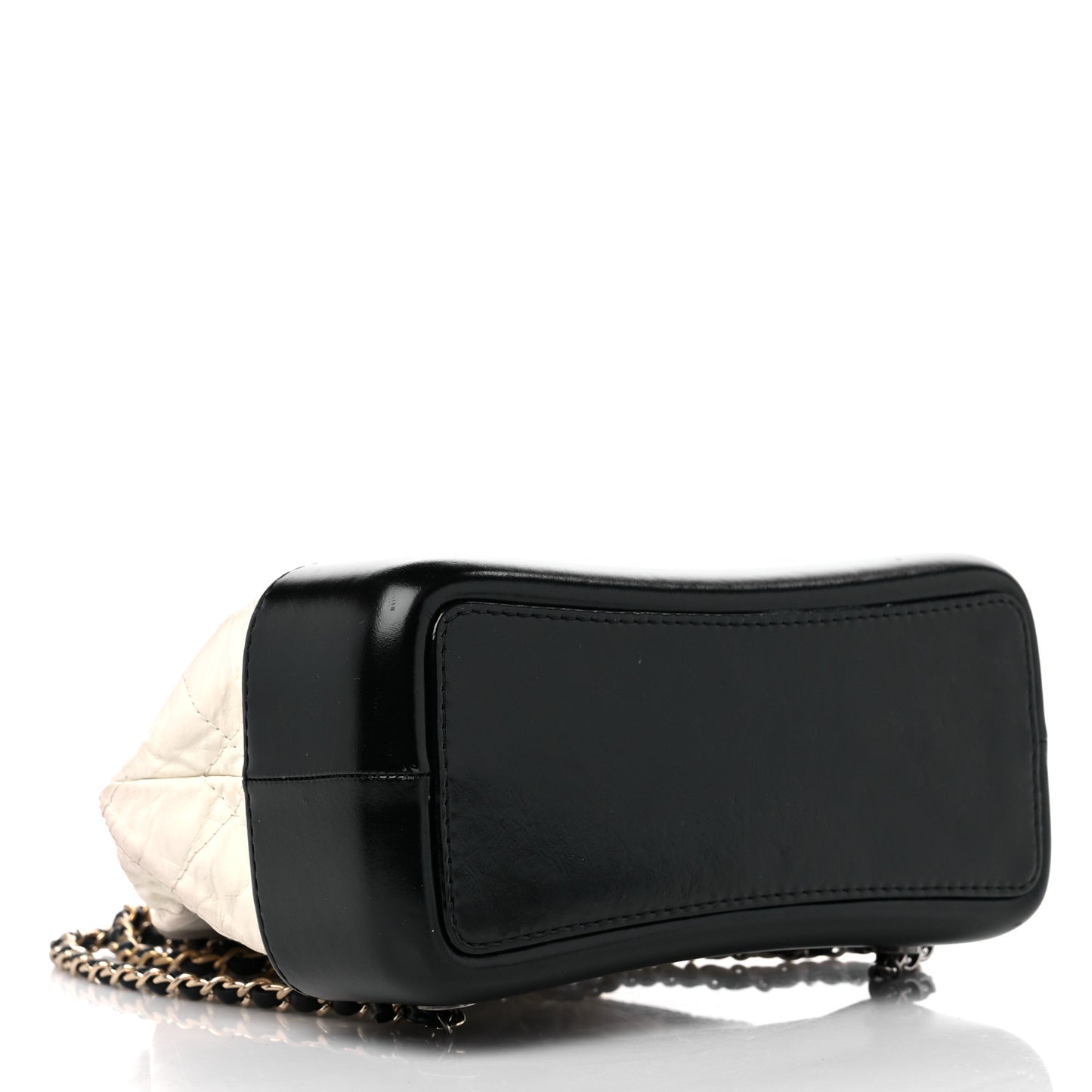 Aged Calfskin Quilted Small Gabrielle Backpack Black White