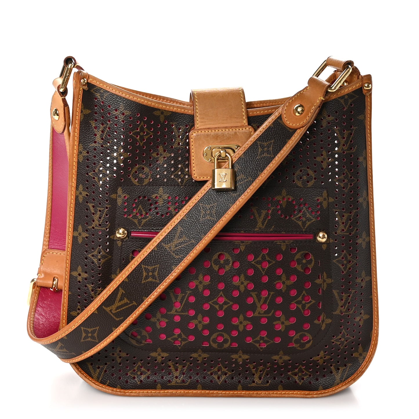 Monogram Perforated Musette Fuchsia