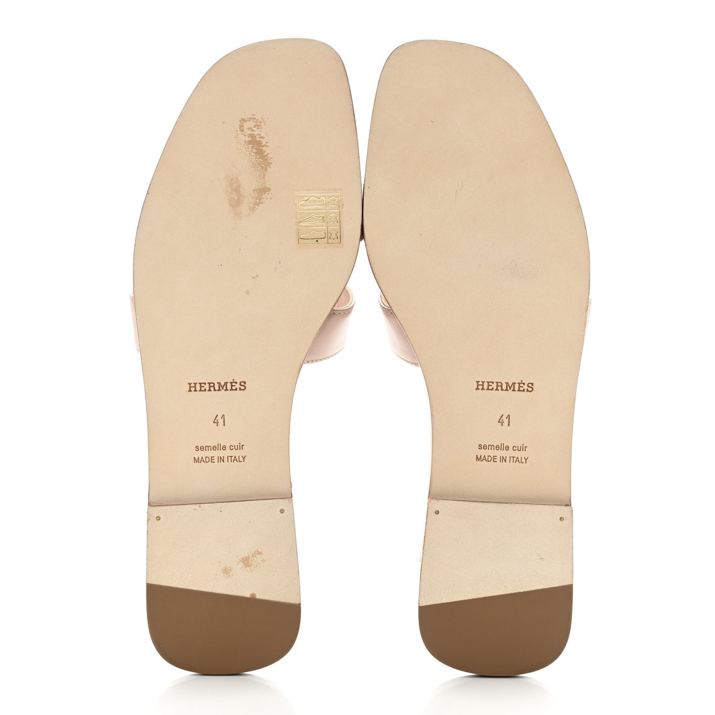 Box Calfskin Oran Sandals 41 Beige Nude