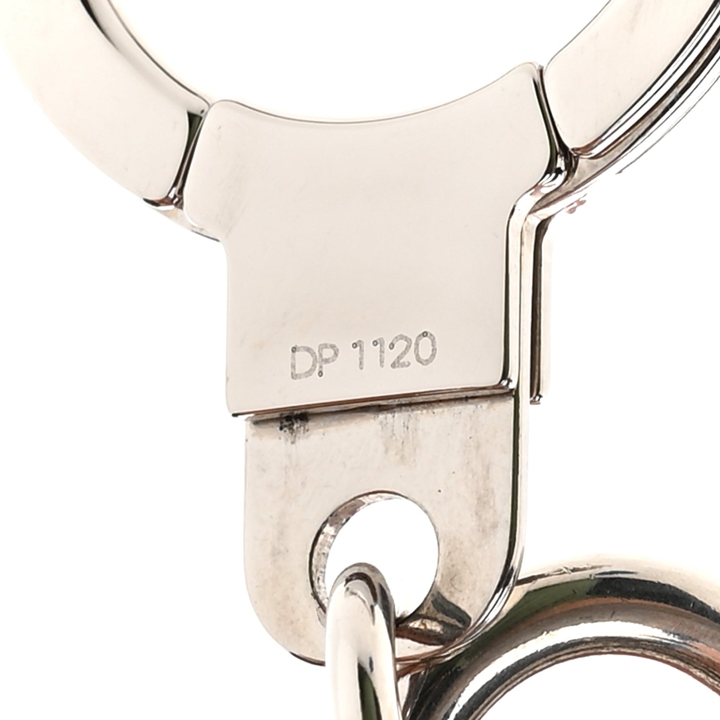 Metal Palladiium Finish Lacquer LV Initiales Bag Charm Key Holder