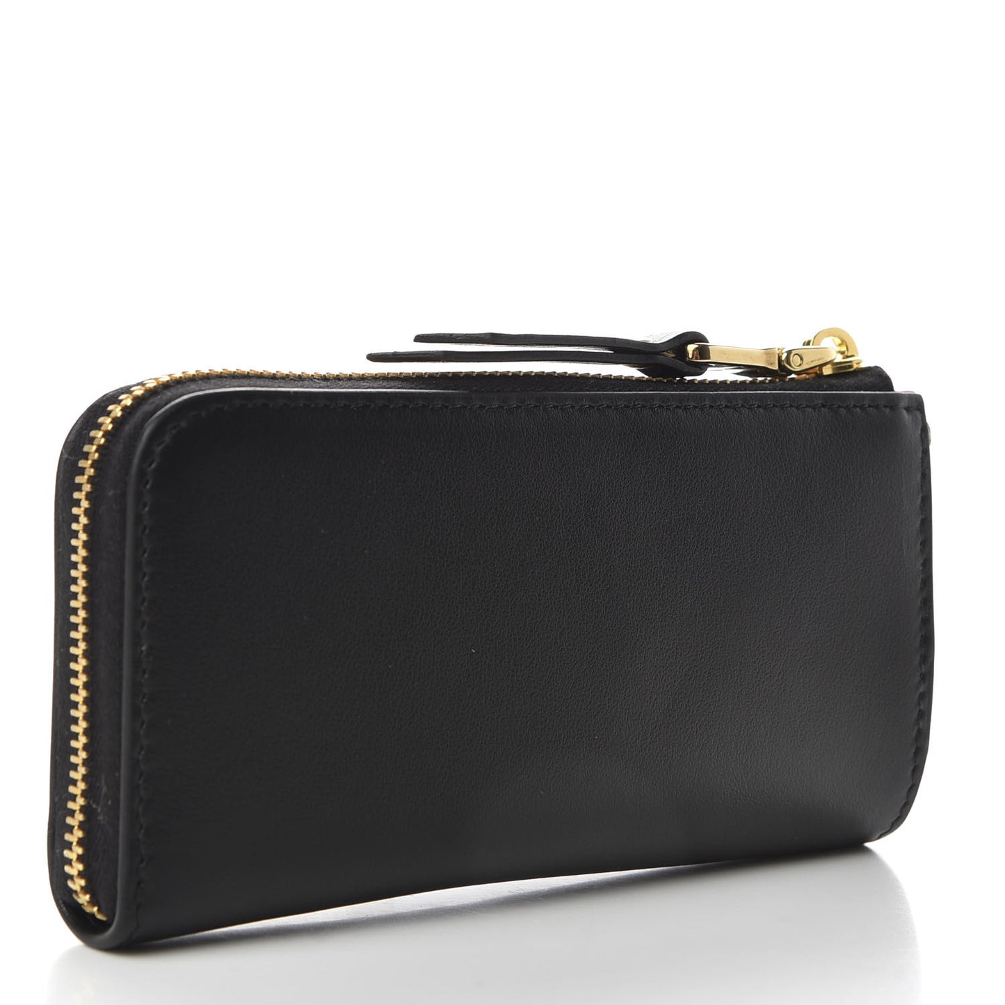 Soft Calf Bow Zip Coin Pouch Black Petalo
