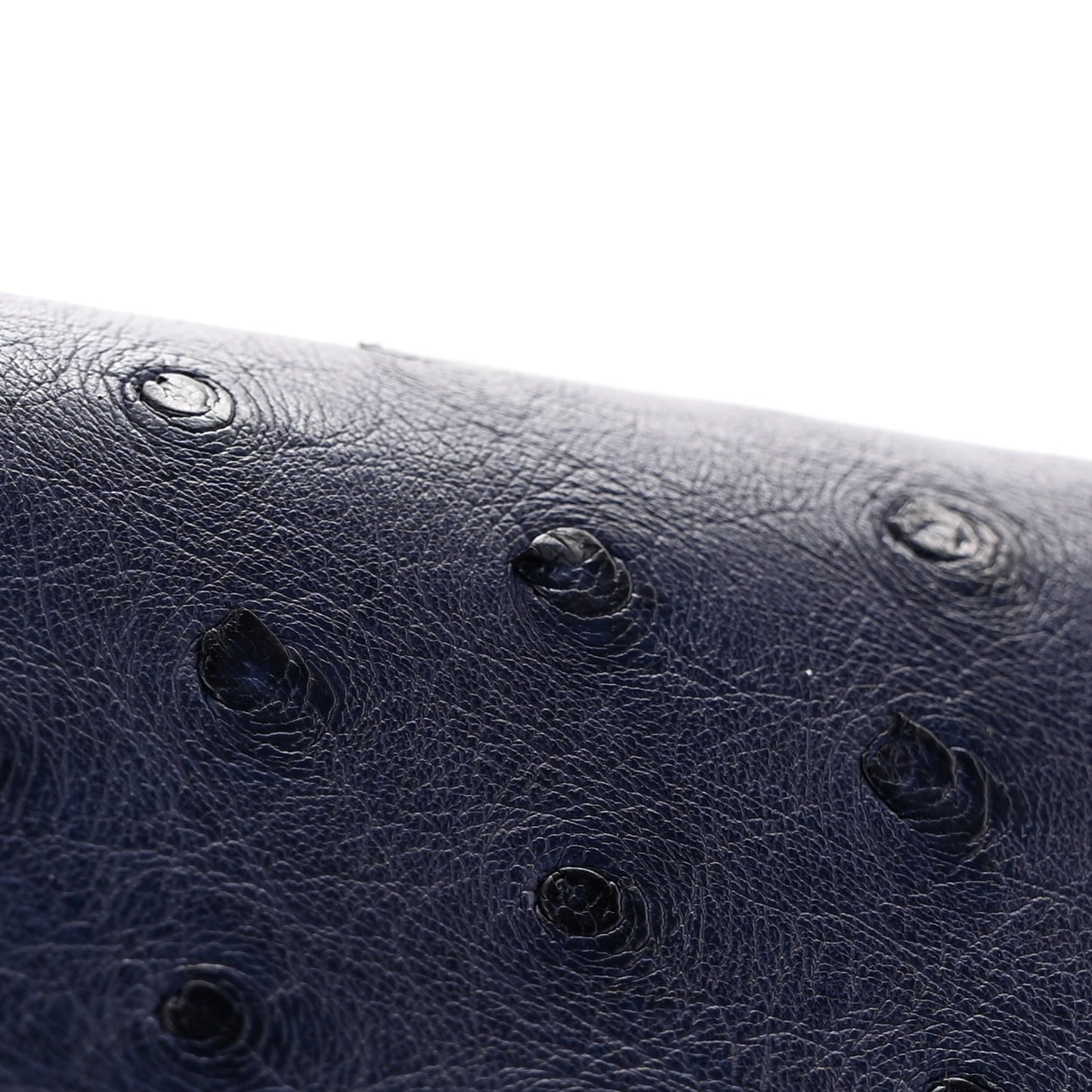Ostrich Kelly Longue Wallet Bleu Iris