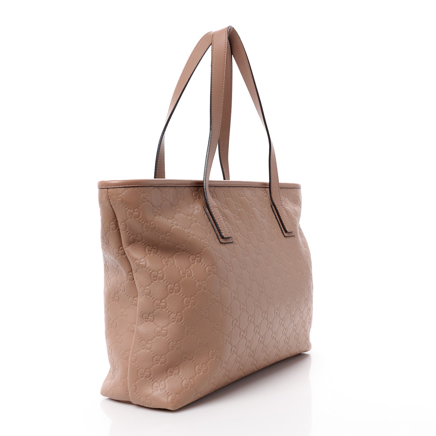 Guccissima Medium Zippered Shopping Tote Rose Beige