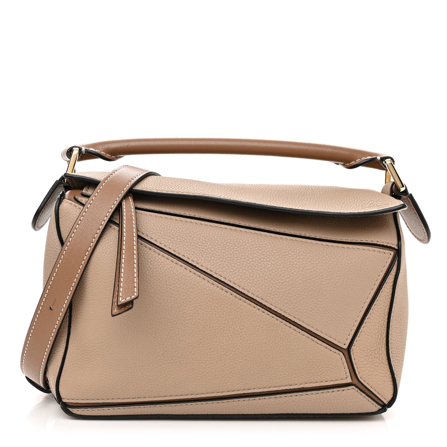 Grained Calfskin Small Puzzle Bag Sand Mink