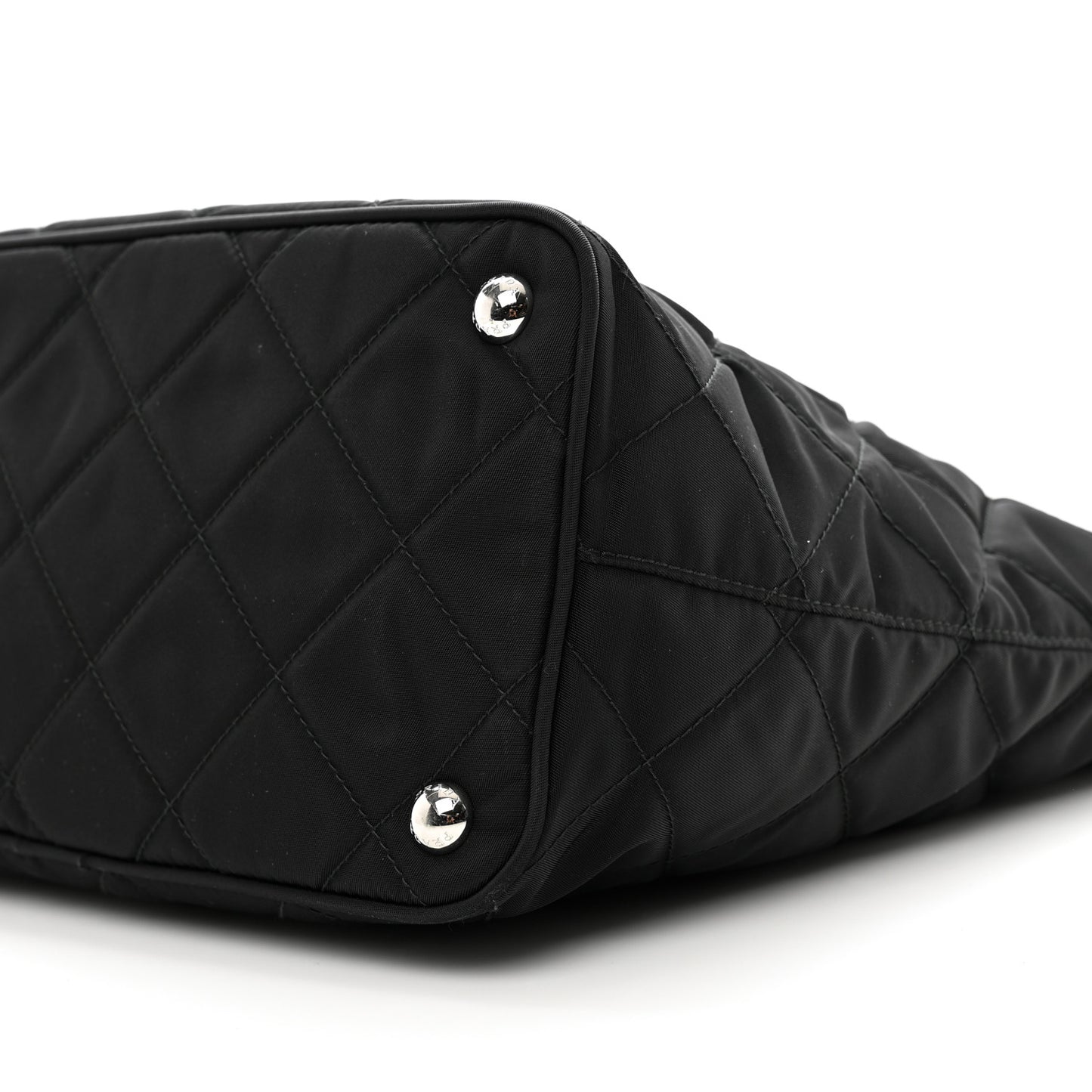 Nylon Tessuto Impuntu Quilted Tote Black