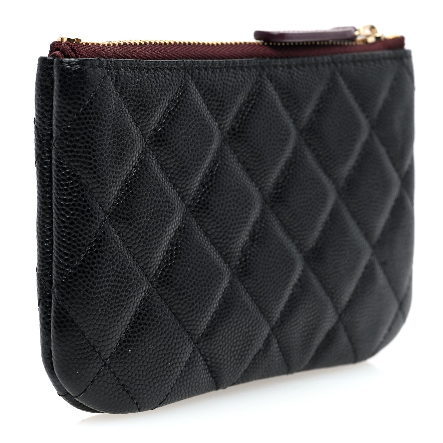 Caviar Quilted Small Cosmetic Case Black