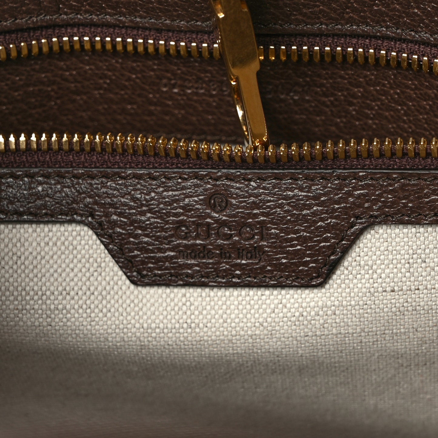 Monogram Jumbo GG Textured Dollar Calfskin Web Tote Bag Camel Ebony New Acero