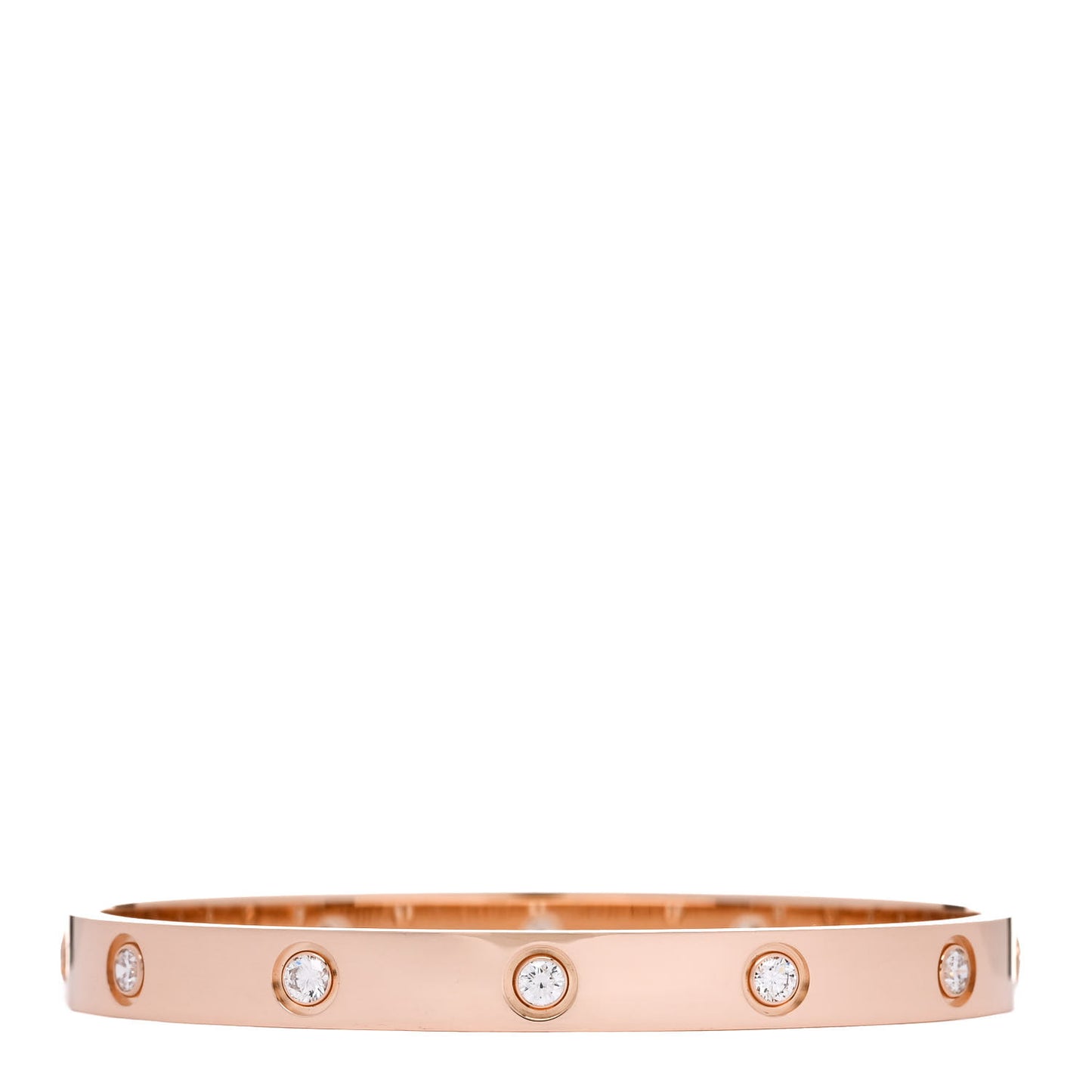 18K Pink Gold 10 Diamond LOVE Bracelet 17
