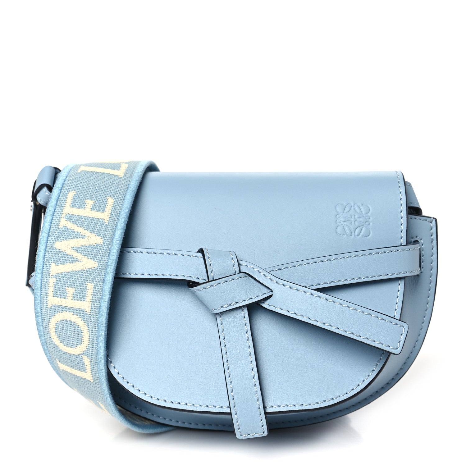 Loewe Calfskin Jacquard Mini Gate Dual Bag Dusty Blue 1525709