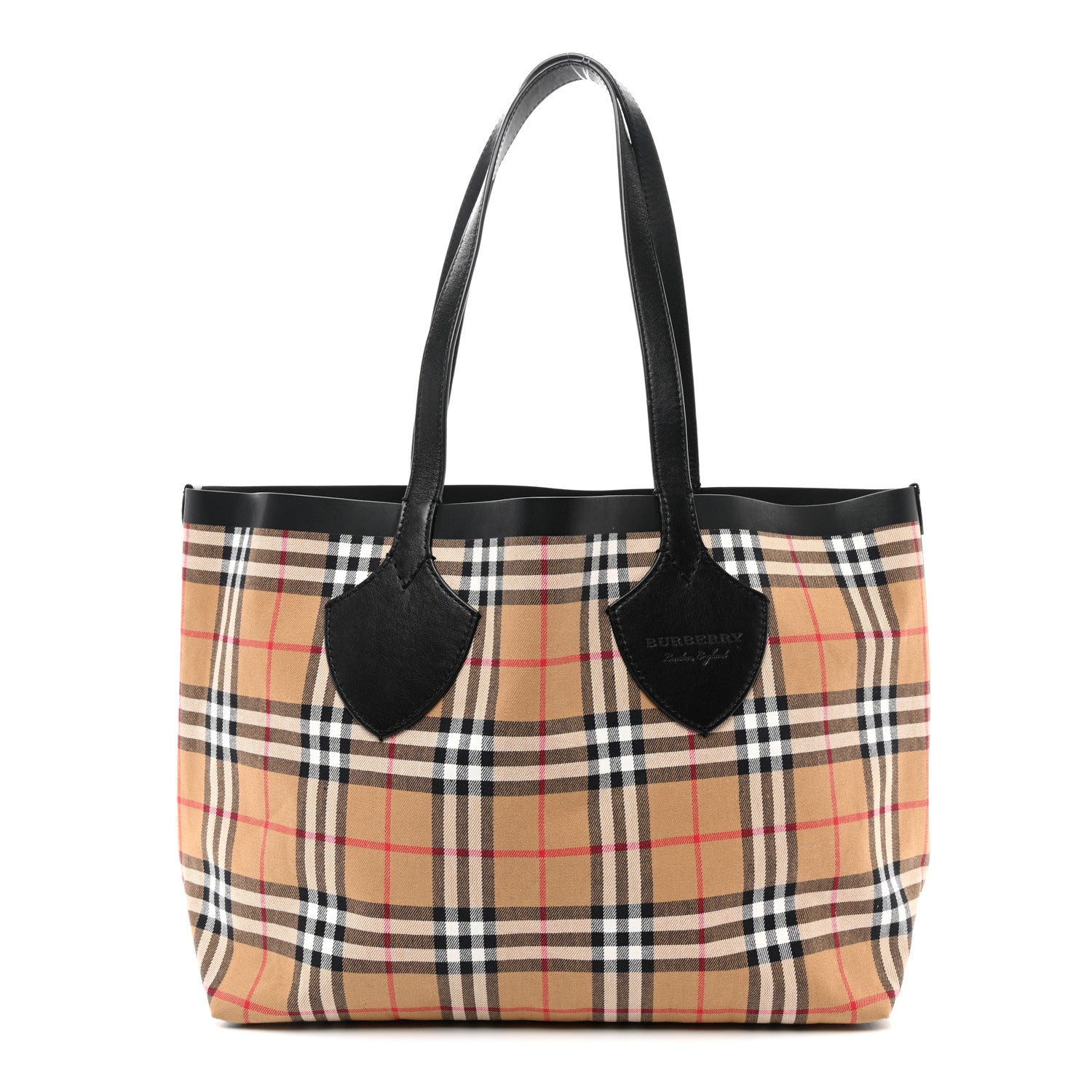 Burberry Vintage Check Medium The Giant Reversible Tote Antique Yellow Bright Red 1 of 20