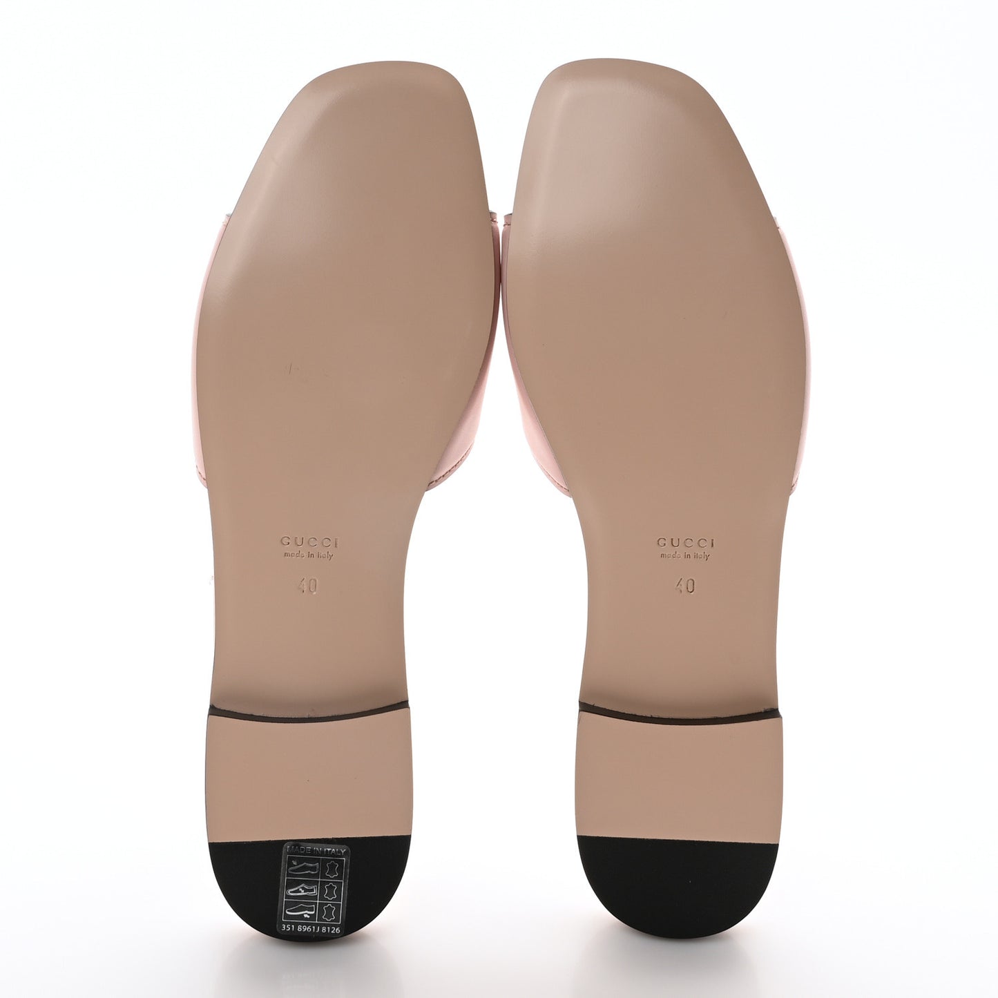 Cosmos Softy Calfskin Interlocking G Cut Out Slide Sandals 40 Candy Cotton