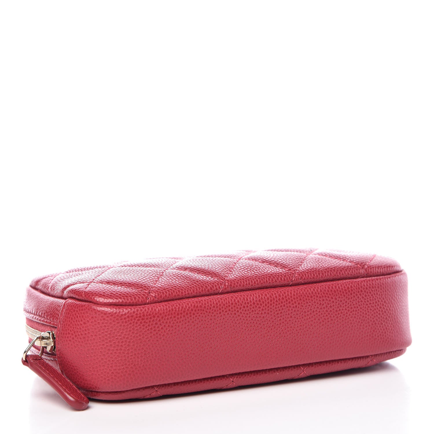 Chanel Caviar Quilted Small Curvy Pouch Cosmetic Case Dark Pink 4 of 10