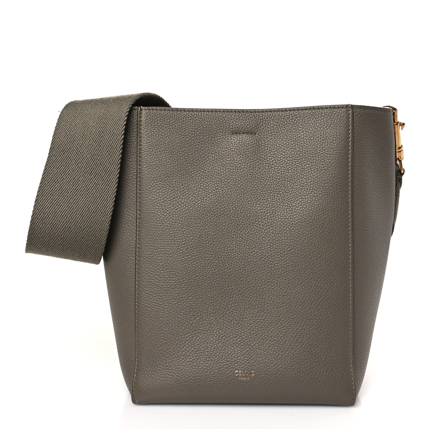 Soft Grained Calfskin Small Sangle Bucket Bag Taupe