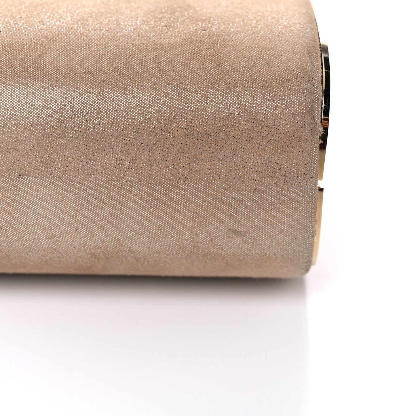 Shimmer Suede Mini Charm Clutch Sand