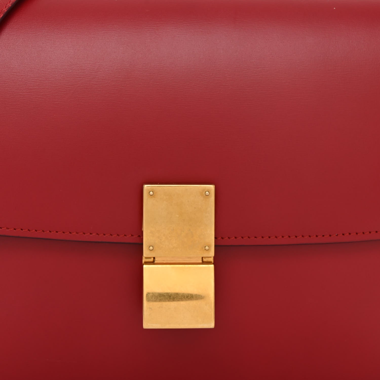 Celine Box Calfskin Medium Classic Box Flap Bag Red 8 of 13