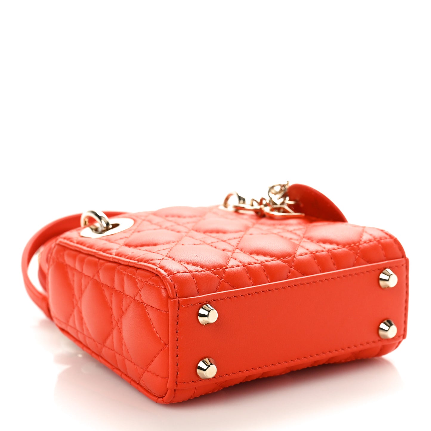 Lambskin Cannage Micro Lady Dior Orange