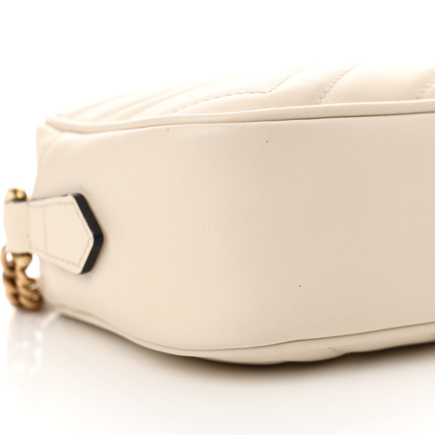 Calfskin Matelasse Mini GG Marmont Chain Shoulder Bag White
