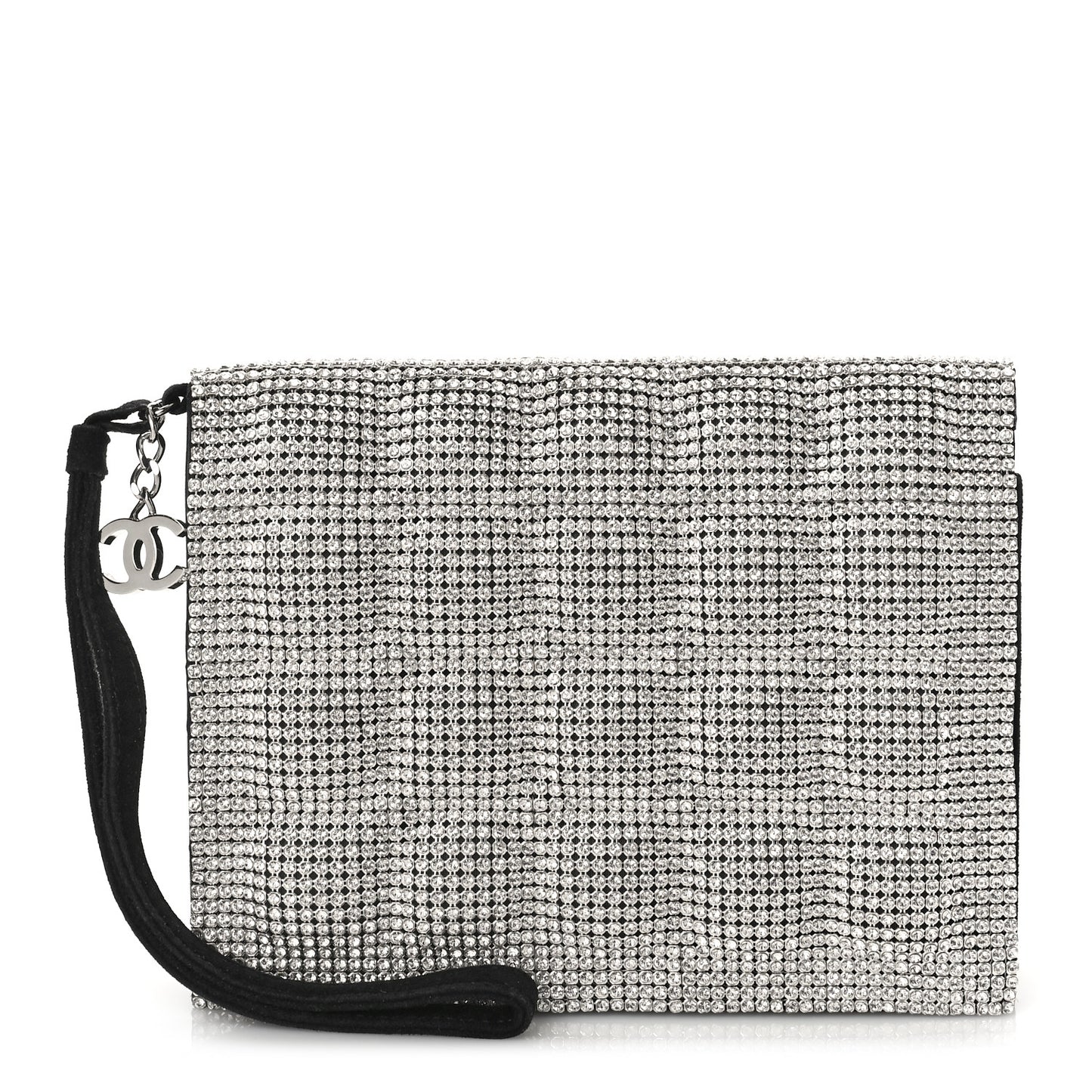 Crystal Quilted Clutch Silver