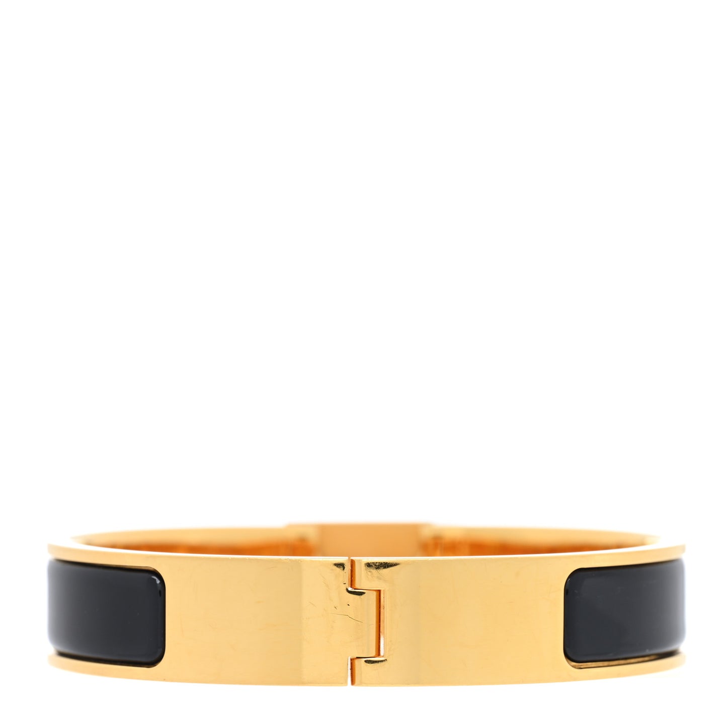 Enamel Narrow Clic Cadenas Bracelet PM Black