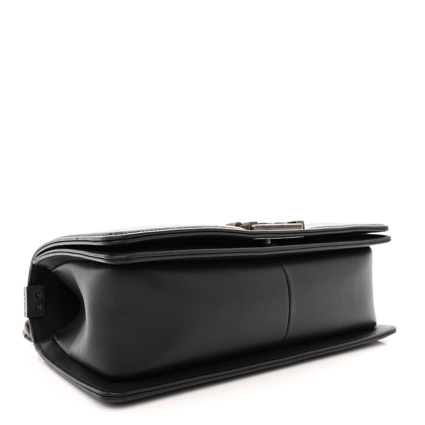 Lambskin Chevron Quilted Medium Boy Flap Black