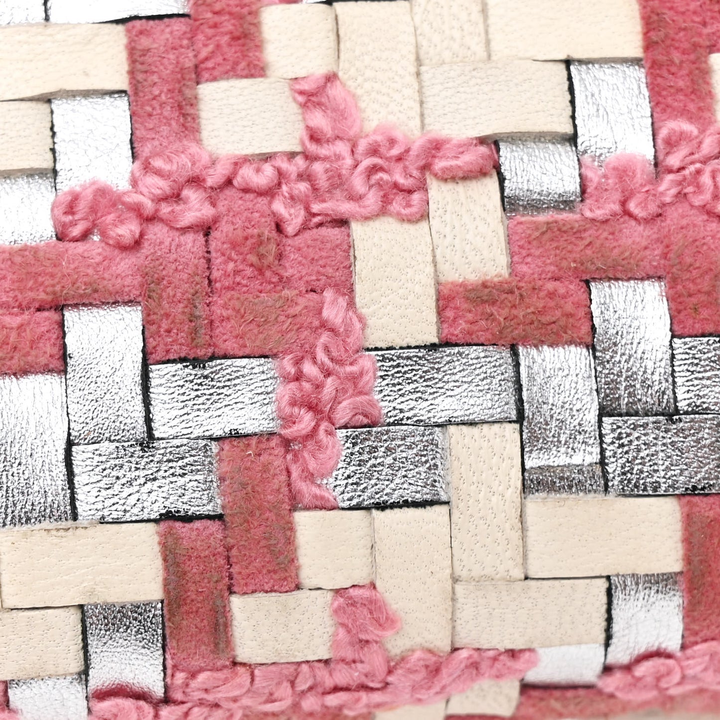 Lambskin Woven Tweed Medium Lady Dior Pink