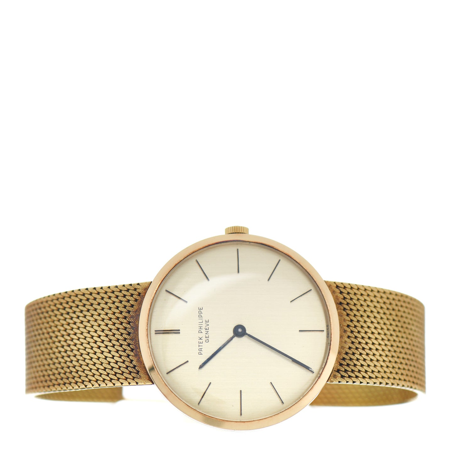 18K Yellow Gold 34mm Calatrava Manual Winding Watch Champagne 3484