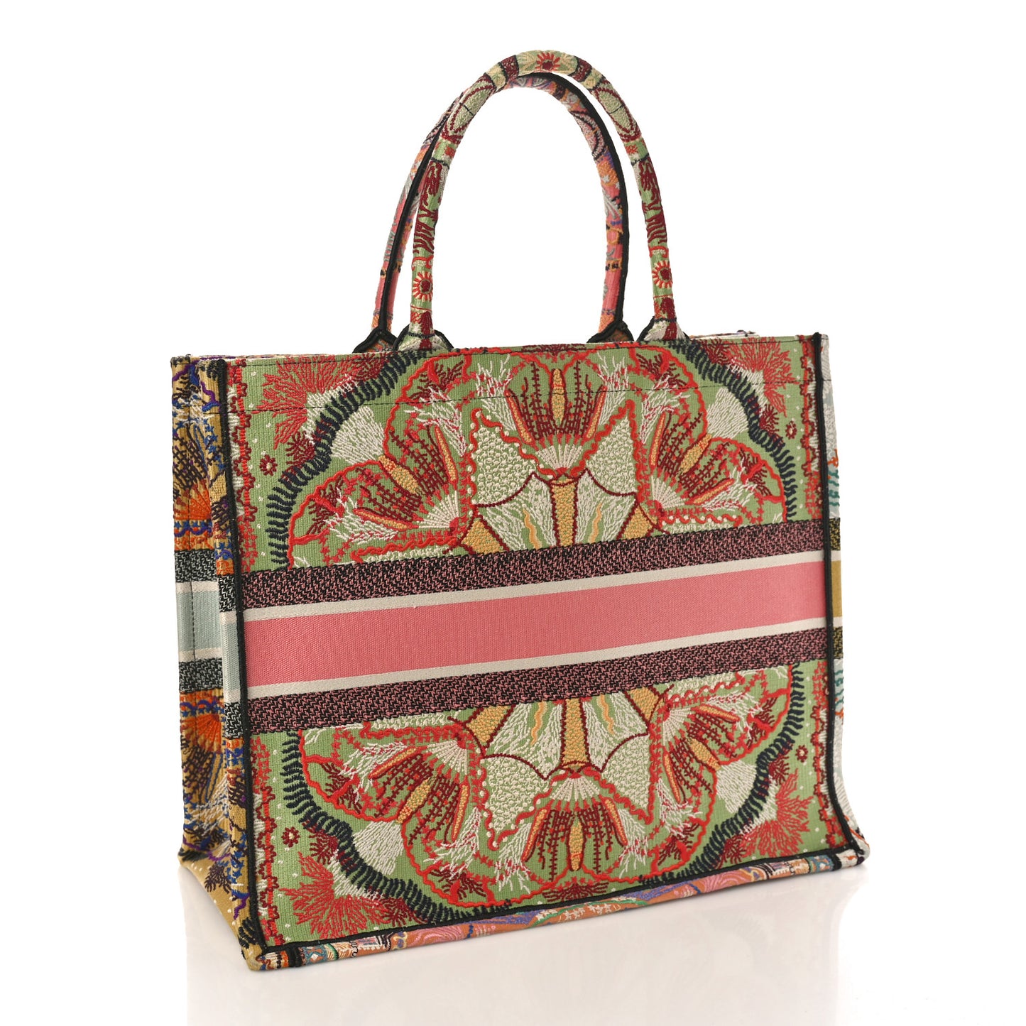 CHRISTIAN DIOR Canvas Embroidered Large In Lights Book Tote Multicolor