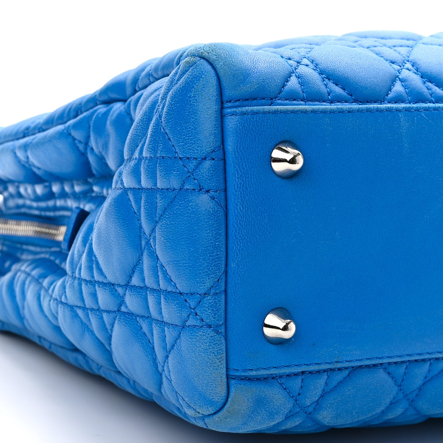 Lambskin Cannage Large Dior Soft Shopping Tote Blue