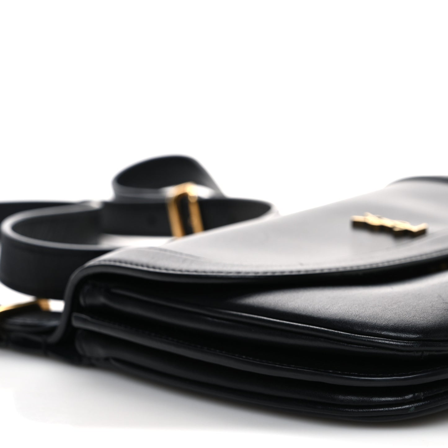 Smooth Calfskin Medium Charlie Shoulder Bag Black