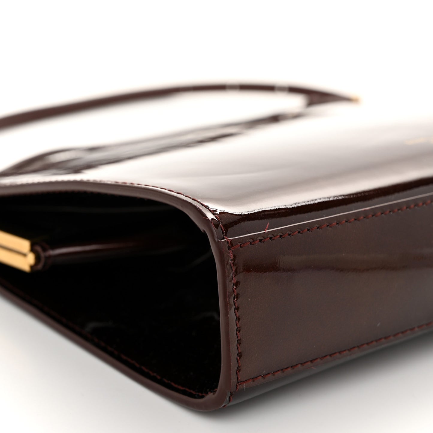 Patent Calfskin Small Le Anne-Marie Shoulder Bag Strong Espresso